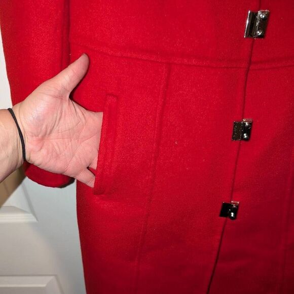 Etcetera Red Wool/Angora Women's Overcoat. Size 6 - Picture 7 of 10